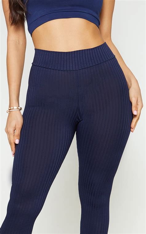 high waisted navy leggings.